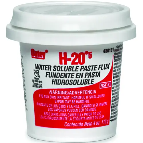 H-20 Series Water Soluble Flux, 4 oz, Paste, Light Yellow