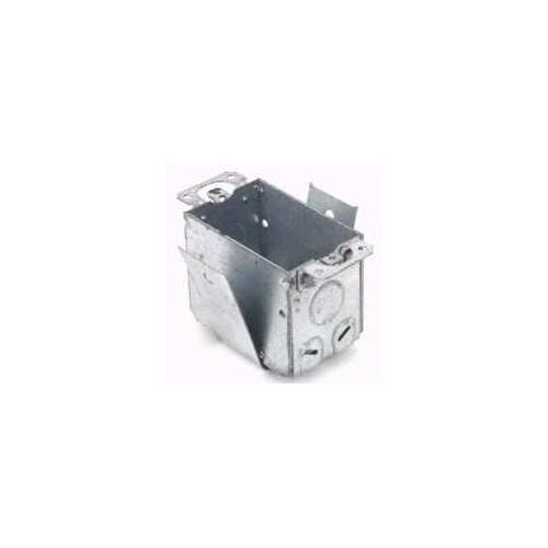 Switch Box, 1 -Gang, 1 -Outlet, 2 -Knockout, 1/2 in Knockout, Steel, Gray, Galvanized, Screw Mounting