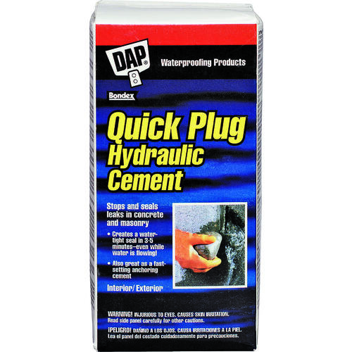 Quick Plug Hydraulic and Anchoring Cement, Powder, Gray, 28 days Curing, 2.5 lb Box