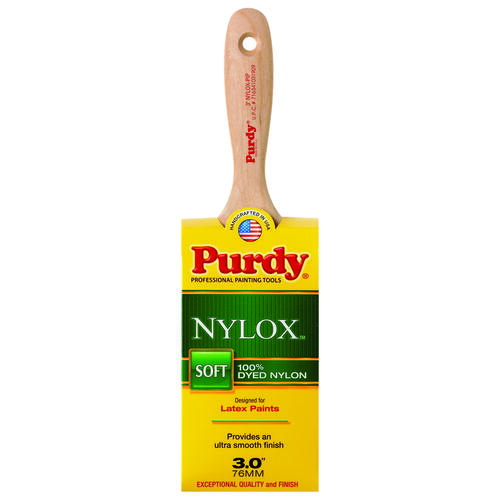 Purdy 144324330 XL Pip Paint Brush, 3 in W, Nylon/Polyester Bristle, Beavertail Handle