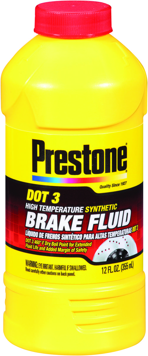 PRESTONE AS400Y AS-400P Brake Fluid, 12 oz Bottle Clear Amber/Yellow