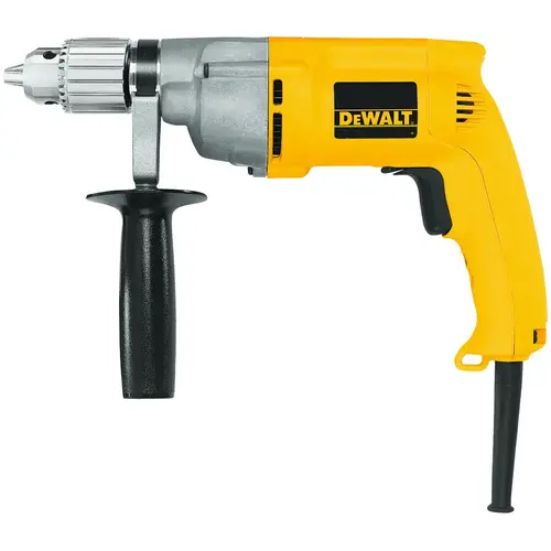 Electric Drill, 7.8 A, 1/2 in Chuck, Keyed Chuck Yellow