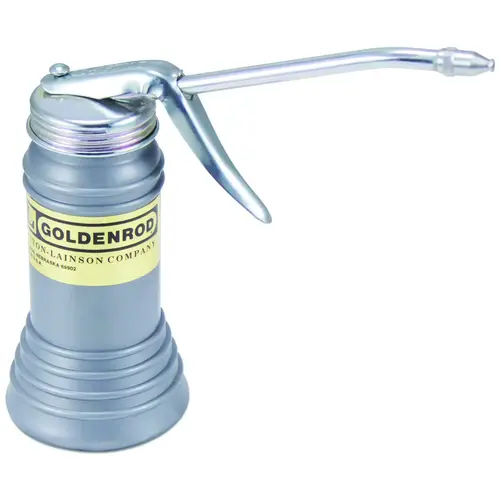 DL 600-S Goldenrod Pistol Pump Oiler, 6 oz Capacity, Straight Spout, Plastic, Gray