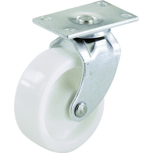 Swivel Caster, 2 in Dia Wheel, Plastic Wheel, White, 60 lb - Pair