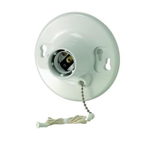 Leviton R50-08827-CW4 8827-CW4 Lamp Holder, 250 V, 660 W, Urea Housing Material, White