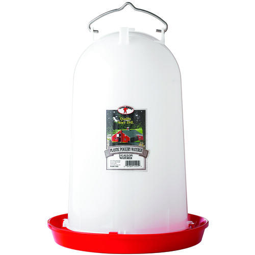 Little Giant 7906 Poultry Waterer, 3 gal Capacity, Polyethylene, Red