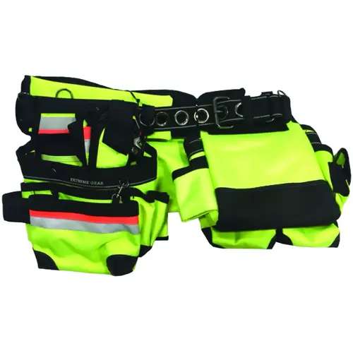 Bucket Boss 55135-HVOY Framer's Rig, 52 in Waist, Poly Fabric, Black/Yellow, 29-Pocket