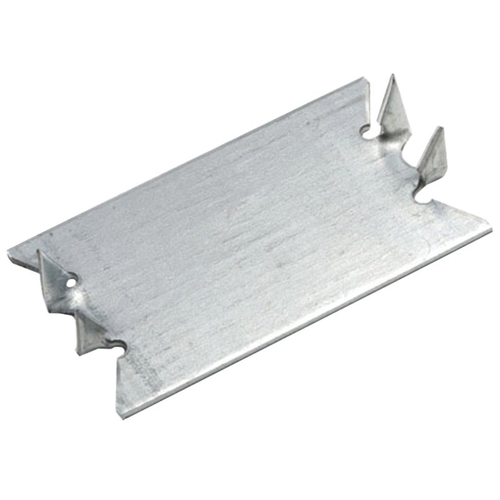 RACO 2709 Cable Protector Plate, 2.563 in L, 1-1/2 in W, 1/16 in Thick, Aluminum, Pre-Galvanized