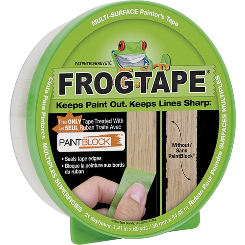 FrogTape 1408436 Painting Tape, 60 yd L, 1.41 in W, Green
