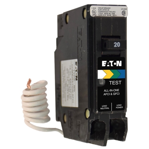 Eaton Brn120df Circuit Breaker Br 20 A 1 Pole 120 V Plug Mounting