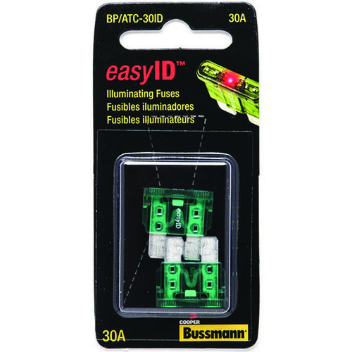 Automotive Fuse, Blade Fuse, 32 VDC, 30 A, 1 kA Interrupt Pair Green