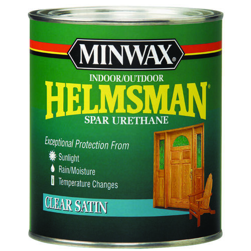 Helmsman Spar Urethane Paint, Satin, Clear, Liquid, 1 qt, Can