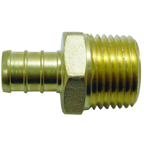 Pipe Adapter, 1/2 in, PEX x MPT, Brass, 200 psi Pressure