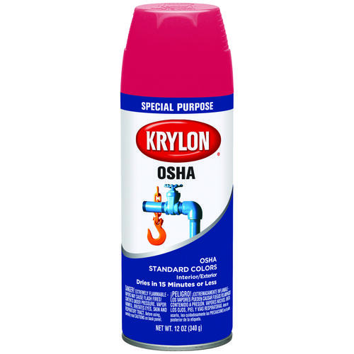 OSHA Paint, Gloss, Safety Red, 12 oz, Aerosol Can - pack of 6