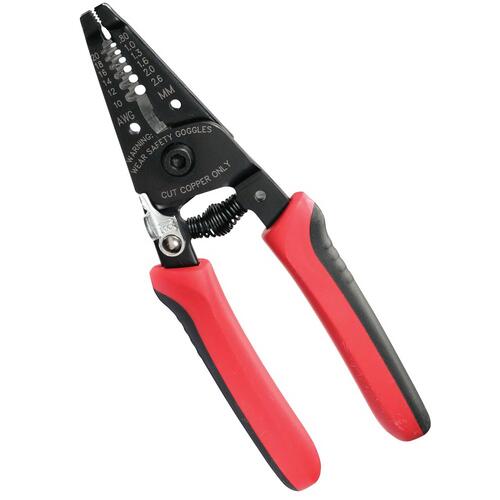 Wire Stripper, 10 to 22 AWG Stripping, 8-1/4 in OAL, Cushion-Grip Handle