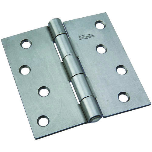 Utility Hinge, 4 in W Frame Leaf, 0.11 in Thick Frame Leaf, Steel, Steel, Riveted Pin, 70 lb