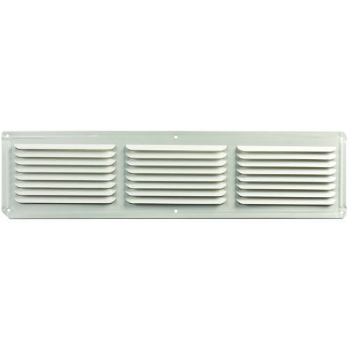 Undereave Vent, 4 in L, 16 in W, 26 sq-ft Net Free Ventilating Area, Aluminum, White