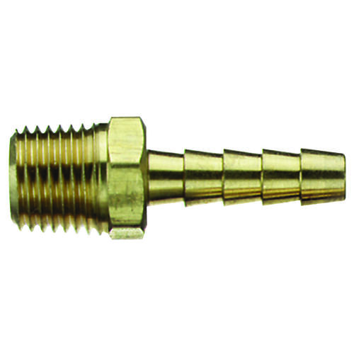 Air Hose Fitting, 1/4 in, MNPT x Barb, Brass