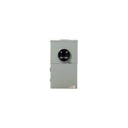 Meter Breaker, 8 -Pole, 200 A, 4 -Space, NEMA 3R Enclosure, Surface Mounting Gray