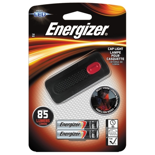 Energizer ENCAP22E Cap Light, AAA Battery, Alkaline Battery, LED Lamp, 85 Lumens, 4 hr Run Time