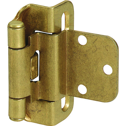 Cabinet Hinge, 3/8 in Inset, Burnished Brass