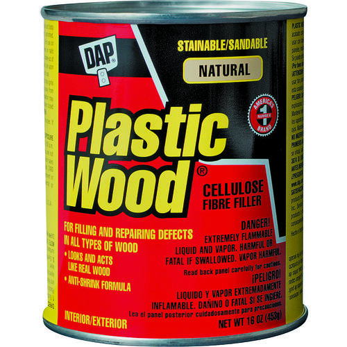 Plastic Wood Wood Filler, Paste, Strong Solvent, Natural, 16 oz