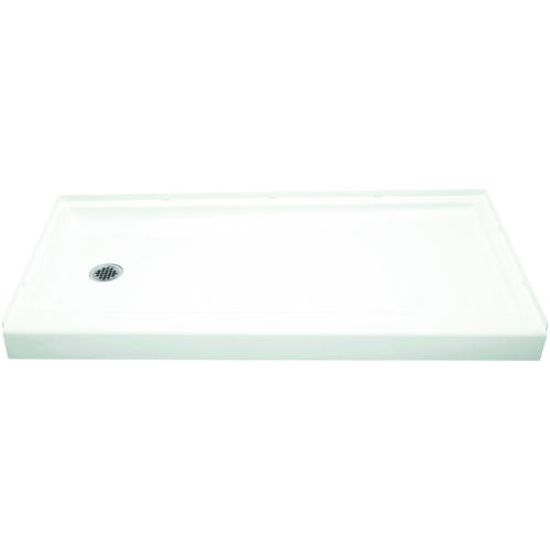 STERLING 72171110-0 Ensemble Shower Base, 60 in L, 30 in W, 5 in H, Vikrell, White, Alcove Installation, 3-5/16 in Drain