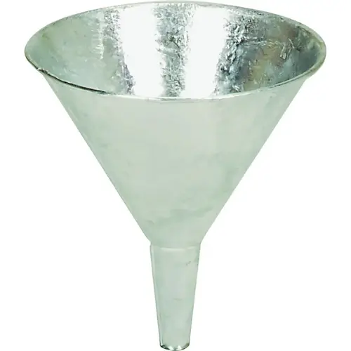 Funnel with Screen, 1 qt Capacity, Galvanized Steel, 7 in H Silver