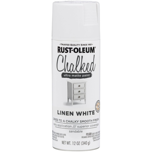 RustOleum 302591 Ultra Matte Spray Paint, Ultra Matte, Linen White, 12