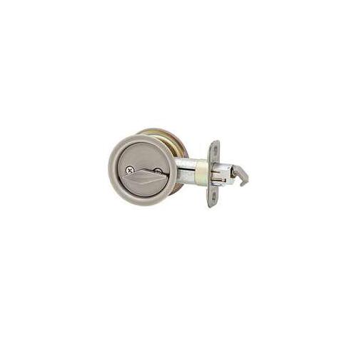 Round Privacy Pocket Door Lock Antique Nickel Finish