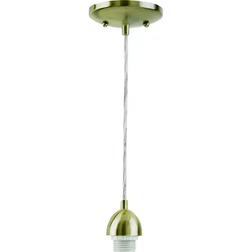 Westinghouse 70287 Mini Pendant Light Fixture, 1-Lamp, Incandescent Lamp, Antique Brass Fixture