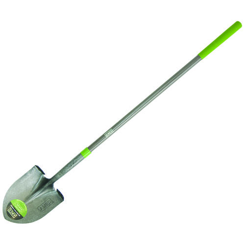 Shovel with Crimp Collar, 8-3/4 in W Blade, Steel Blade, Fiberglass Handle, Long Handle, 48 in L Handle Multi-Colored