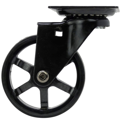 Swivel Caster, 3 in Dia Wheel, Aluminum/Polyurethane Wheel, Black, 100 lb