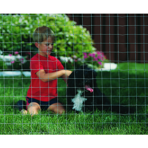 Red Brand 70742 Kennel Fence, 100 ft L, 48 in H, 2 x 2 in Mesh, 16 Gauge, Galvanized