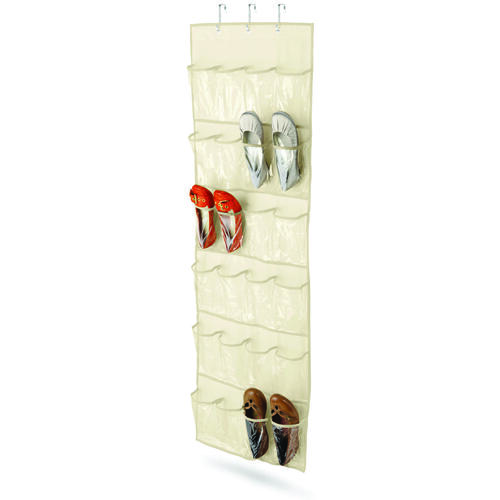 Honey-Can-Do SFT-01256-XCP10 Shoe Organizer, 21 in W, 57 in H, Canvas, Beige - pack of 10