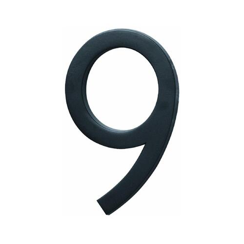 FM-6 Architectural Series House Number, Character: 9, 6 in H Character, Black Character