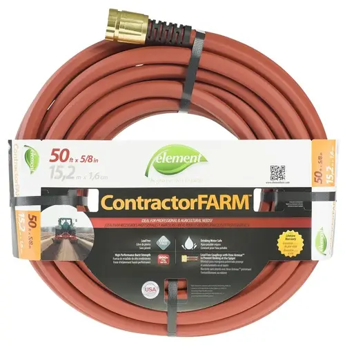 Swan CELCF58050 Element ContractorFARM ELCF58050 Water Hose, 50 ft L, Red
