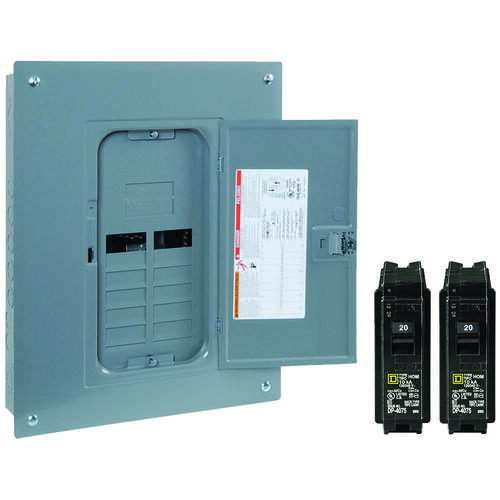 Homeline Load Center, 125 A, 12 -Space, 24 -Circuit, Main Lug, NEMA 1 Enclosure, Gray