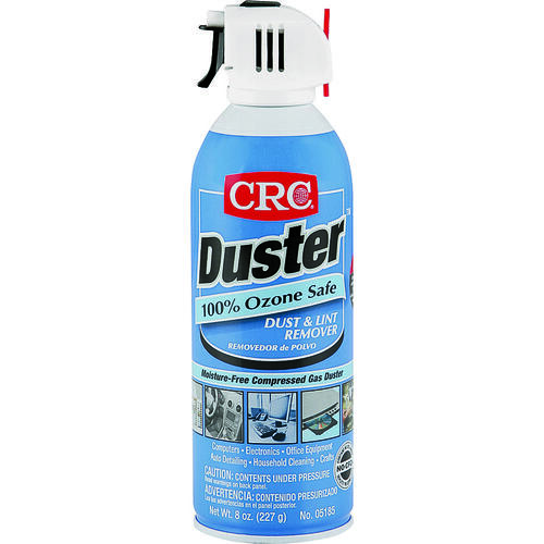 CRC 05185 Duster Dust and Lint Remover, Liquefied Gas Aerosol Can, Mild Petroleum, Clear