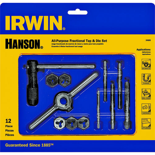 Tap and Die Set Hanson High Carbon Steel SAE 5/8"