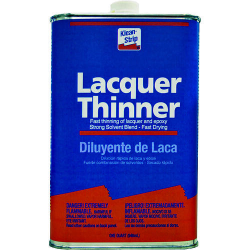 Lacquer Thinner, Liquid, Characteristic Ketone, Clear, 1 qt, Can