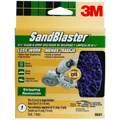 SandBlaster Grinding Disc, 7 x 7/8 in Pad/Disc