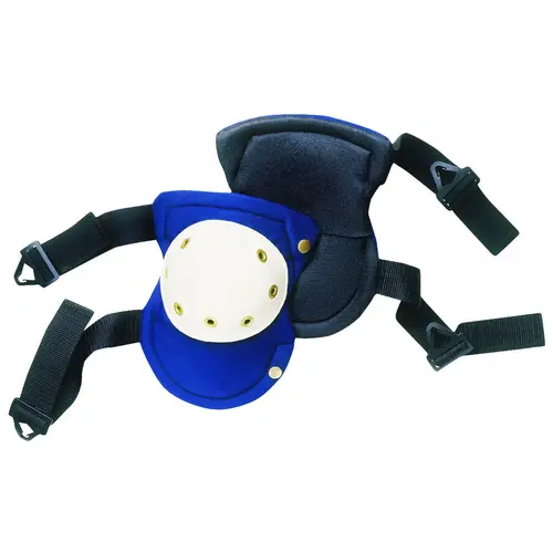 Easy Swivel Knee Pad, Plastic Cap, Rubber Pad, Buckle Closure Blue/White