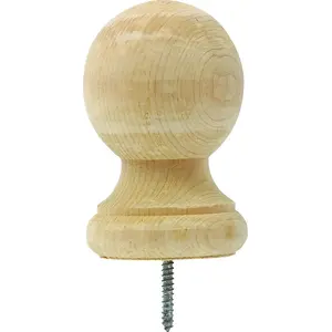 Waddell 110 Post Top, 3-1/4 in Dia, 4-1/4 in H, Large Ball, Pine Prefinished