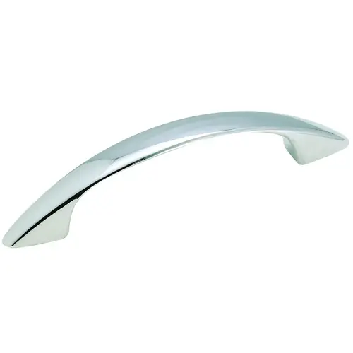 Cabinet Pull, 4-1/16 in L Handle, 3/4 in H Handle, 3/4 in Projection, Zinc, Polished Chrome - pack of 10