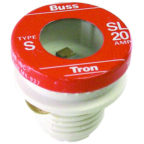 Bussmann BP/SL-20 Plug Fuse, 20 A, 125 V, 10 KA Interrupt, Time Delay ...