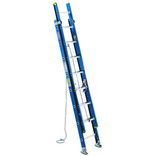 Extension Ladder, 23 ft H Reach, 250 lb, Fiberglass
