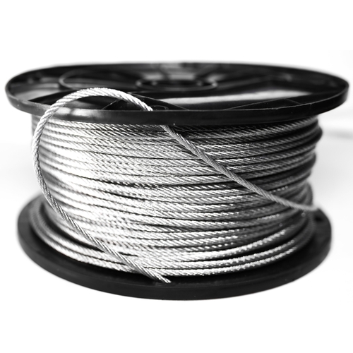 Aircraft Cable, 1/8 in Dia, 500 ft L, 400 lb Working Load, Galvanized - pack of 500