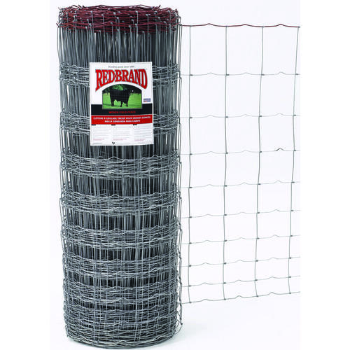 Field Fence, 330 ft L, 47 in H, 12-1/2 Gauge, Steel, Galvanized