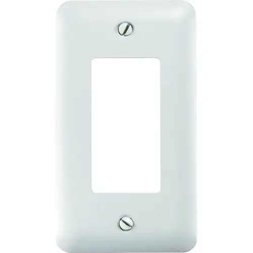 Wallplate, 5 in L, 2-13/16 in W, 1 -Gang, Steel, White